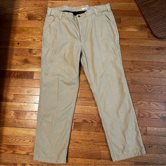 Carhartt Rugged Flex Men 40x32 Relaxed Fit Canvas Fleece Lined Utility Work Pant - Picture 3 of 9